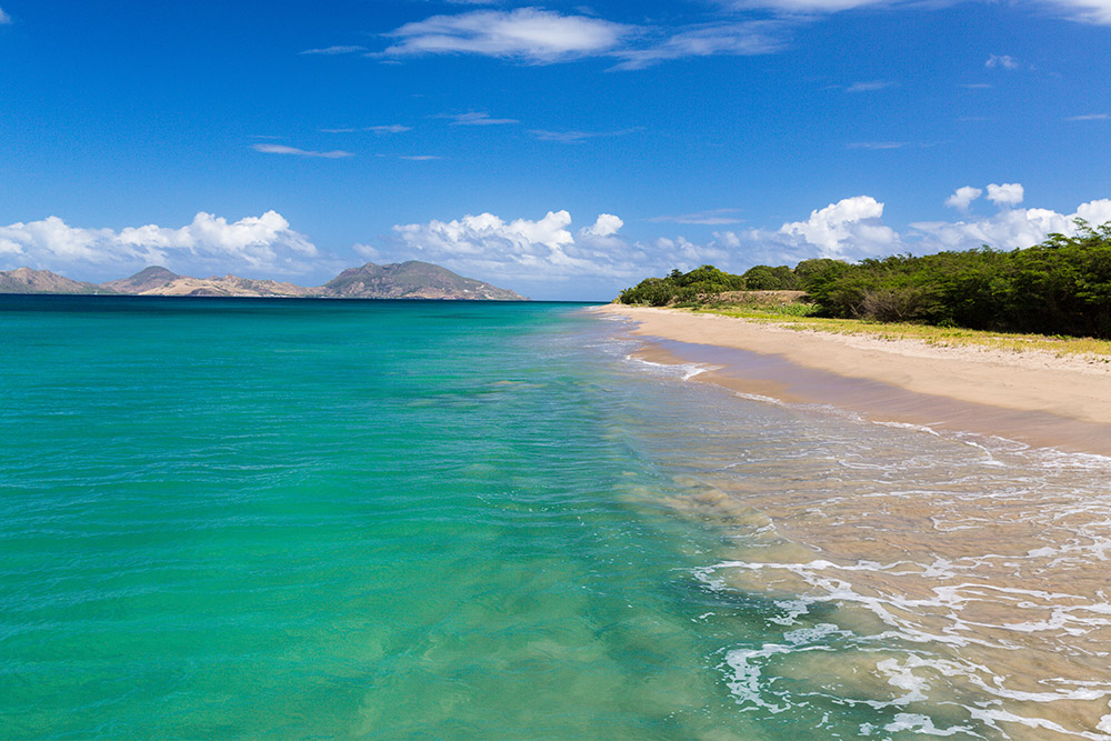 Brilliant aqua water in St. Kitts and Nevis