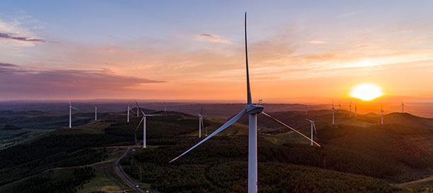 Wind turbines providing renewal energy