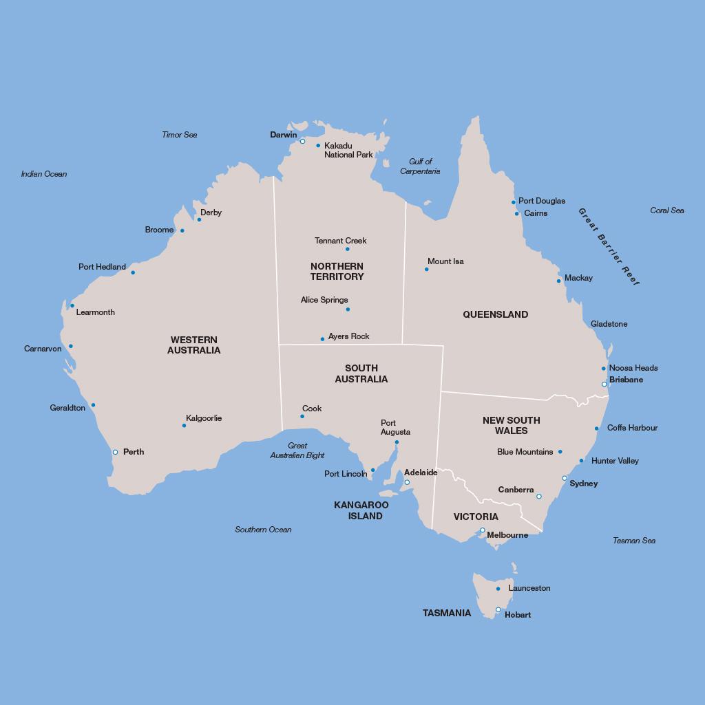 Australia vacation map