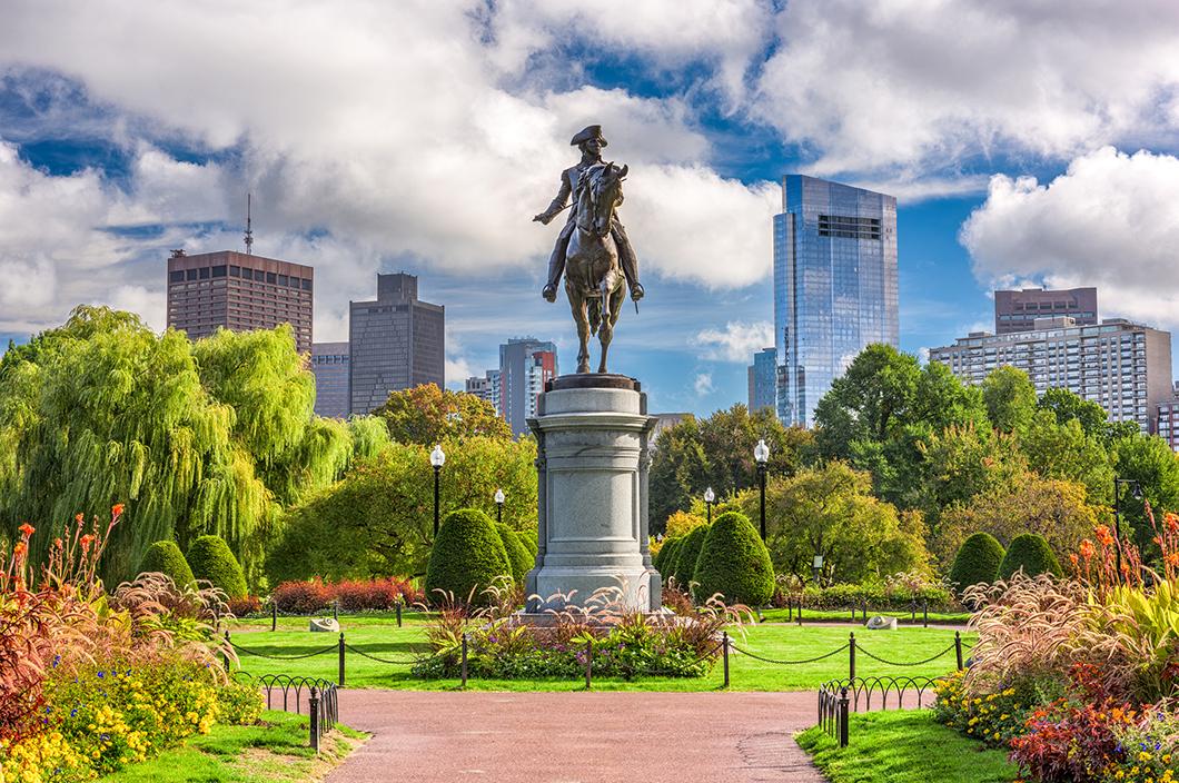 Statue in Boston Commons, a popular vacation attraction