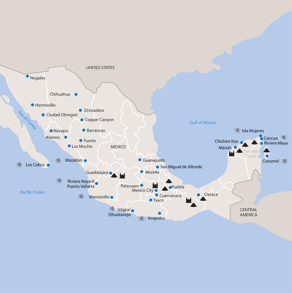 Mexico vacations map